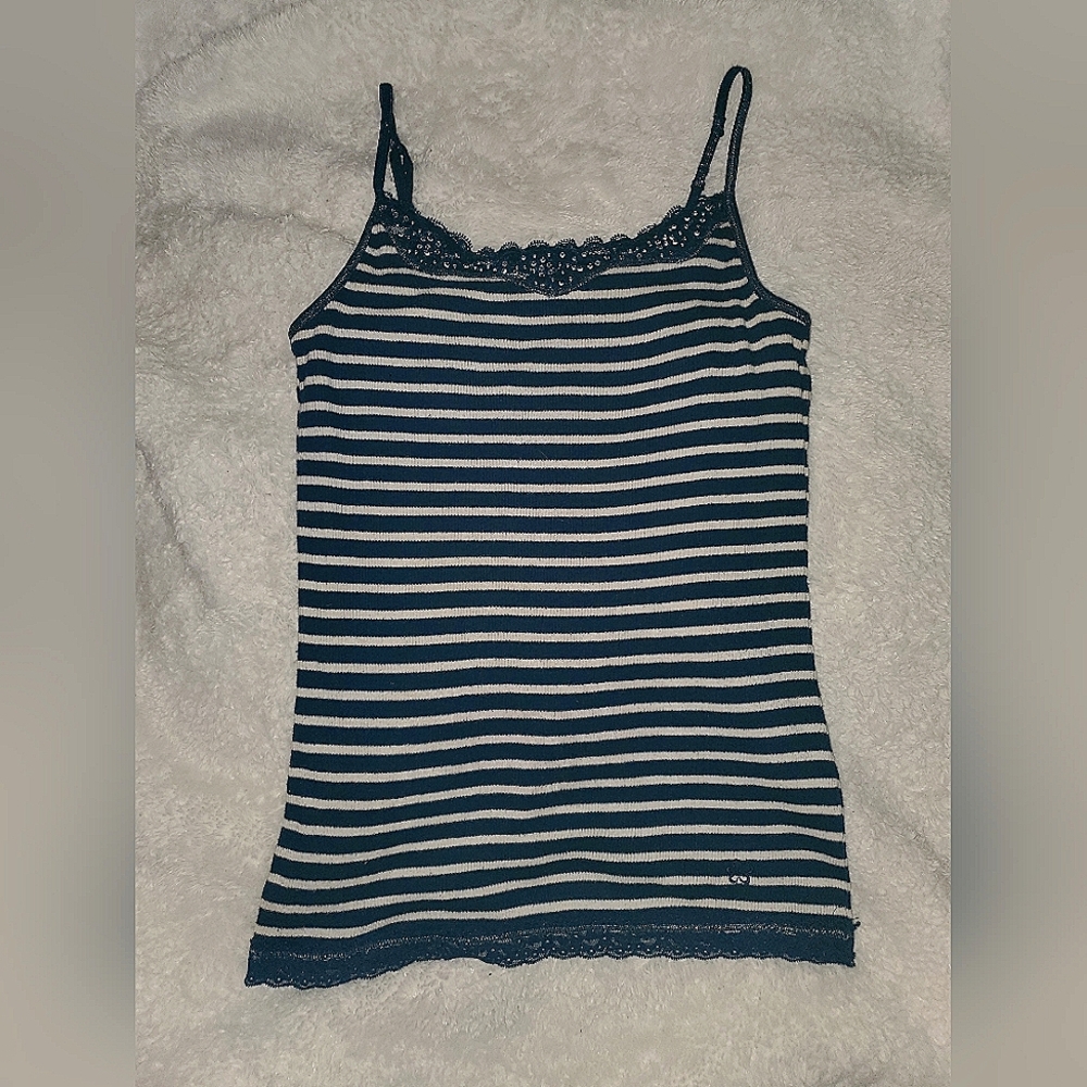 Navy and White Lined Cami Size 12 in Girls